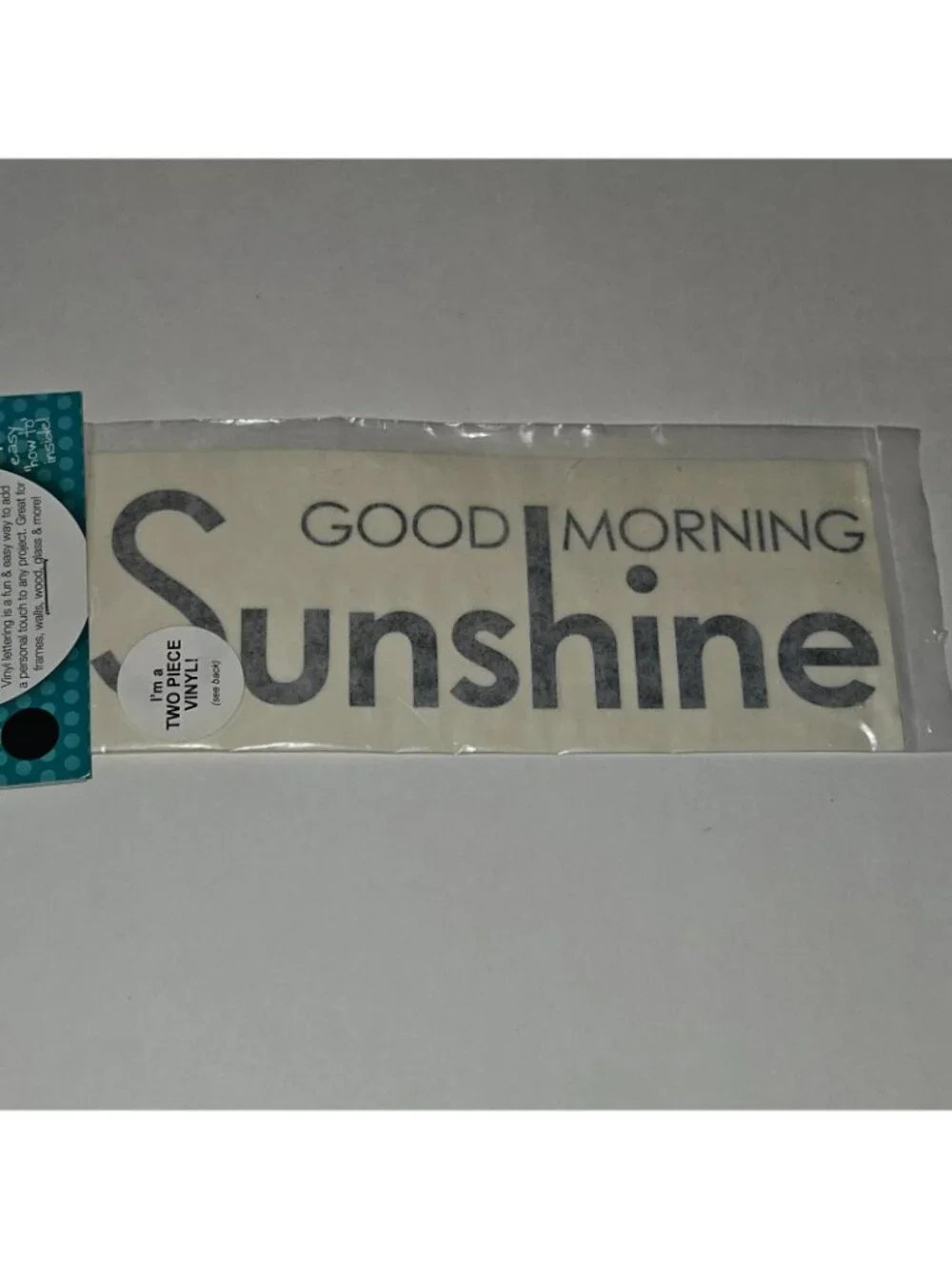 NEW Decorating Your Life 2pc Vinyl Lettering Good Morning Sunshine Sun Yellow